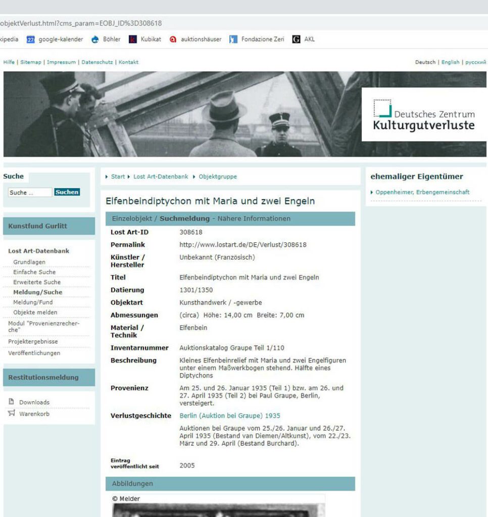 Abb. 6. Screenhot der Internet-Datenbank „lostart.de“