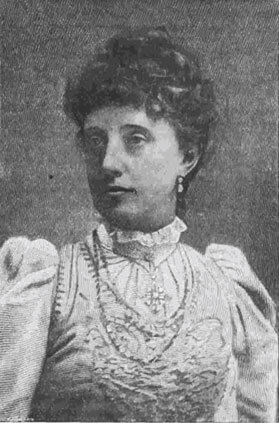 Porträt einer Frau. Viktorianisch gekleidet, hochgesteckte Haare.