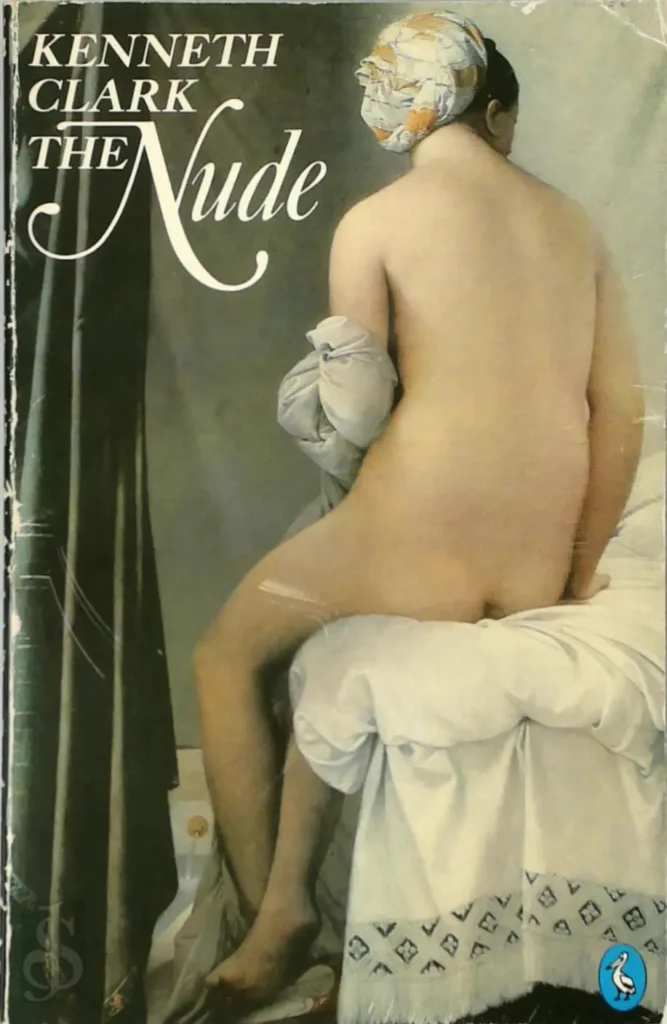 Buchcover. Rückenansicht einer nackten Frau mit Kopftuch, die auf einem mit weißem Tuch bedeckten Stuhl sitzt, daneben ein schwarzer Vorhang
